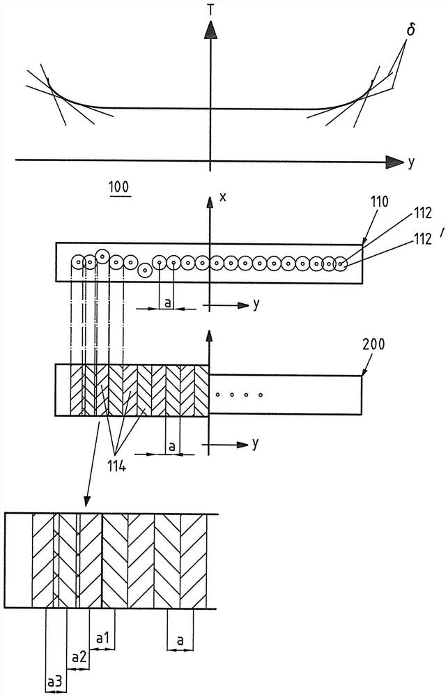 Cooling apparatus for cooling a metal material and method for the production and use thereof