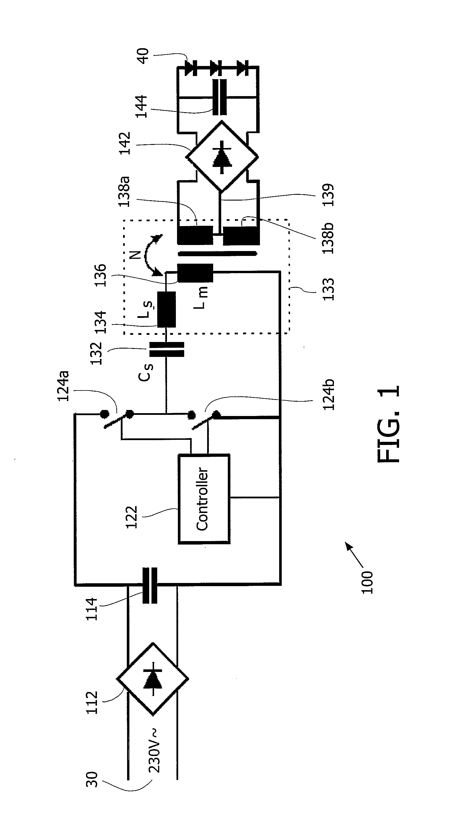 Power Converter for Led Large Area Light Source Lamp