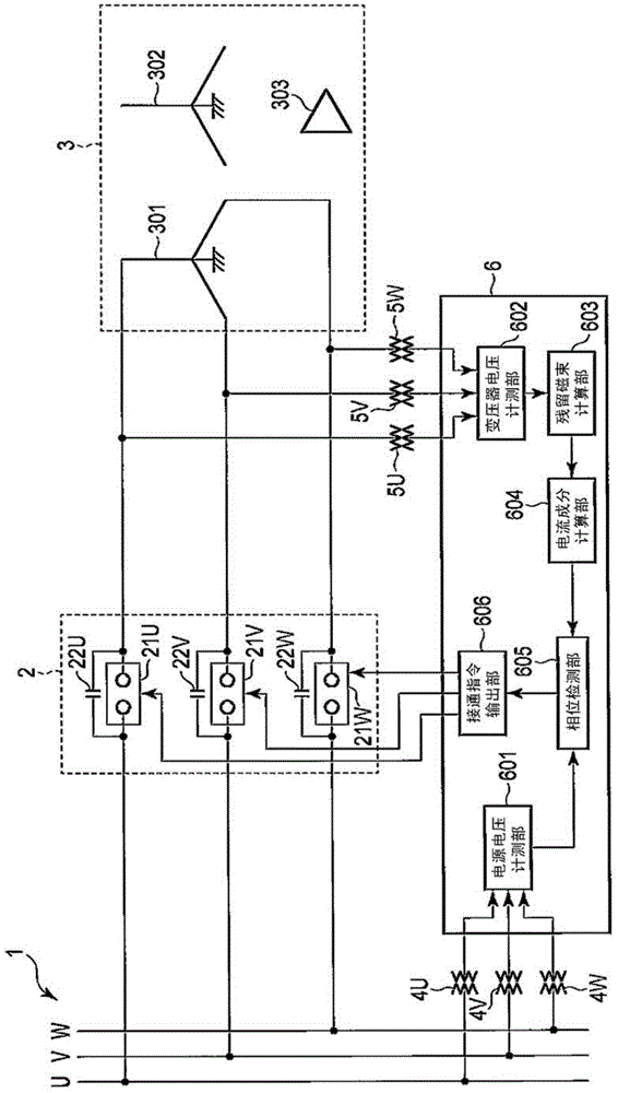 Exciting inrush current suppression device