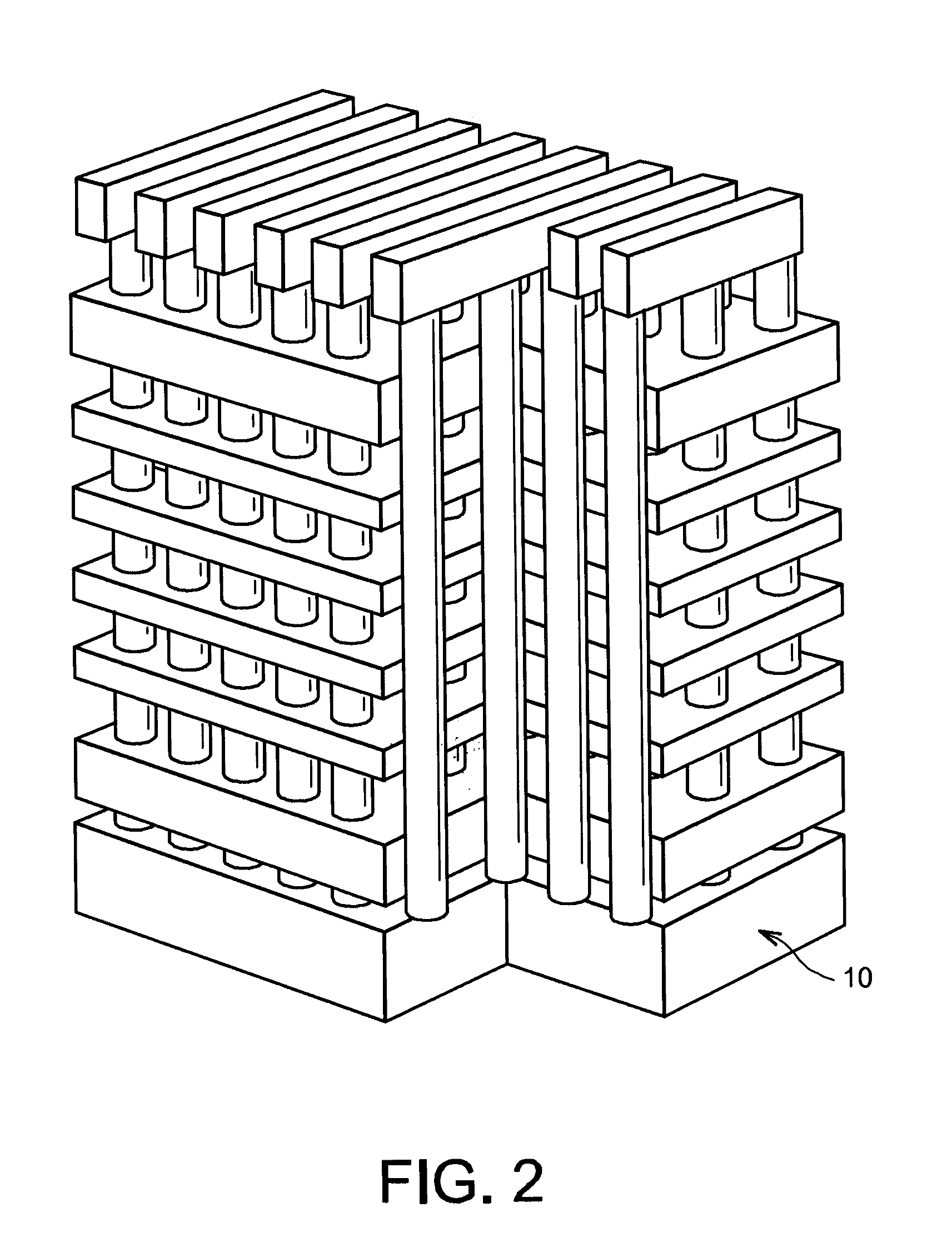 Structure and production process of a microelectronic 3D memory device of flash NAND type