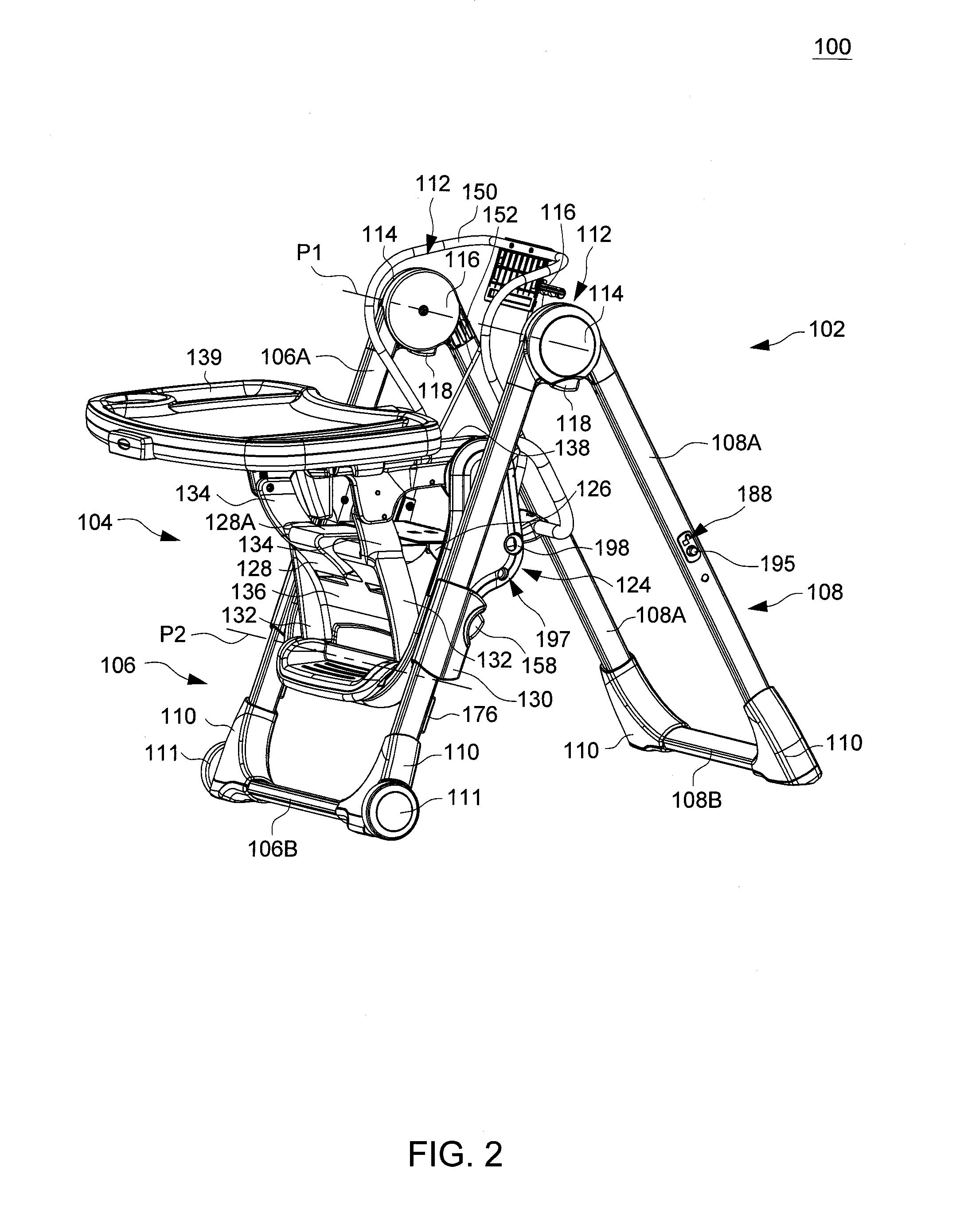 Infant high chair and method of operating the same