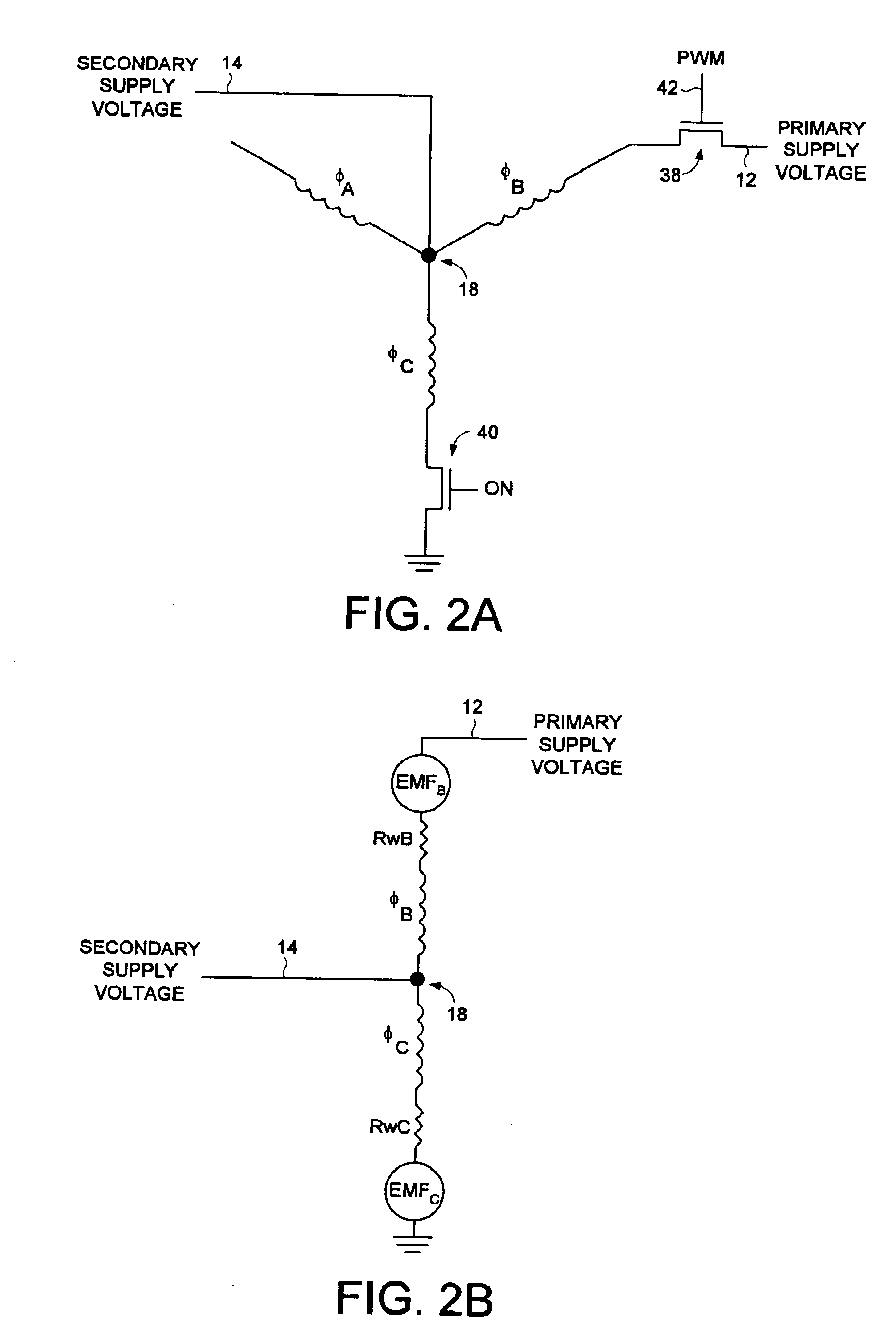 Disk drive comprising a multi-phase spindle motor having a center tap connectable to a secondary supply voltage