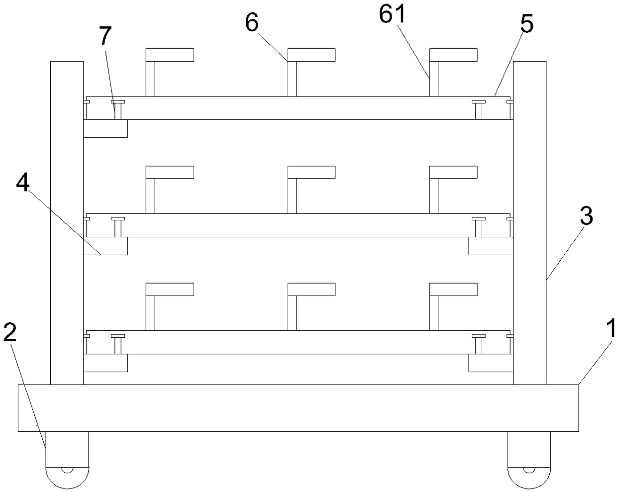 Wooden bench leg transport equipment