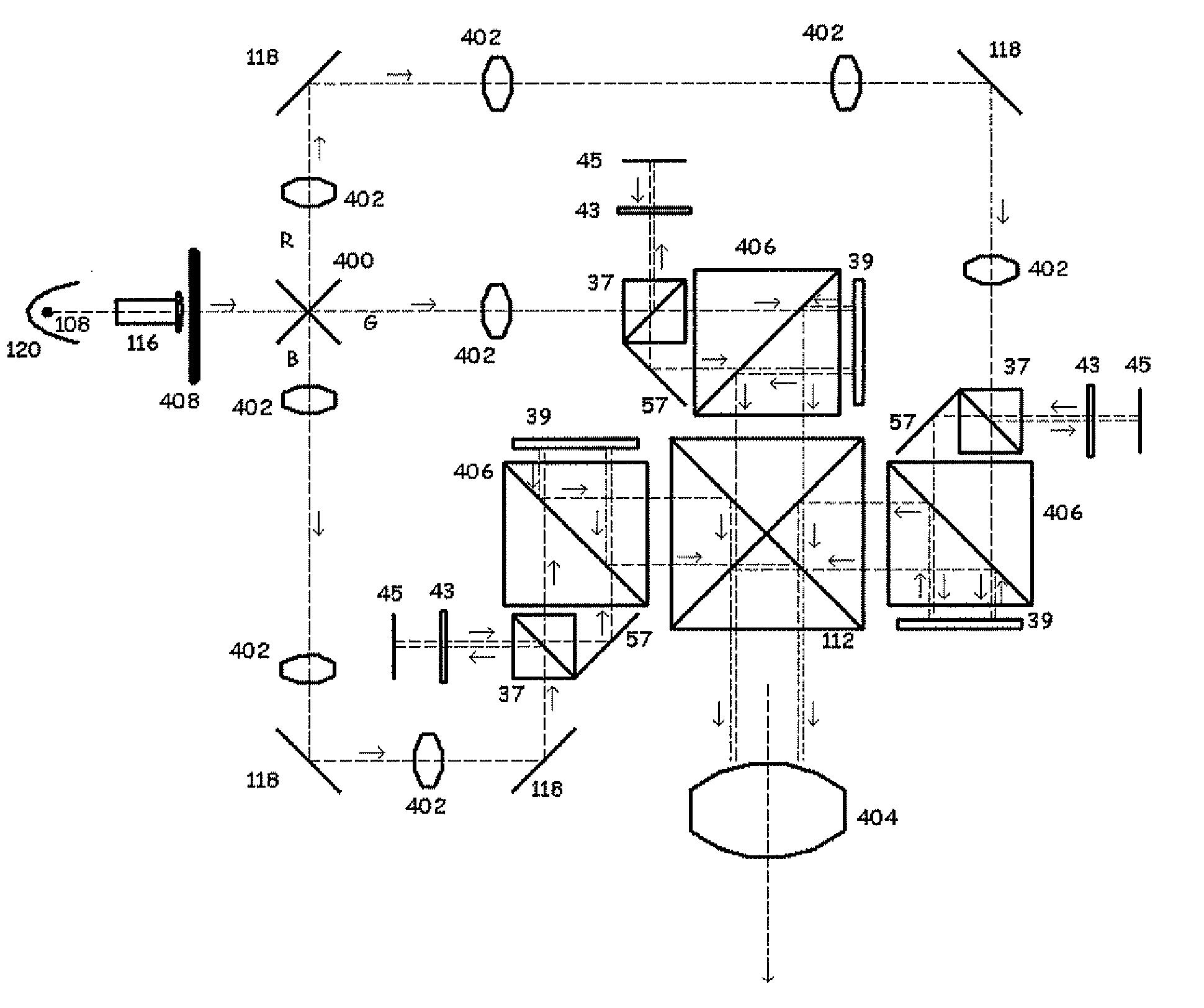 Split scrolling illumination for light modulator panels