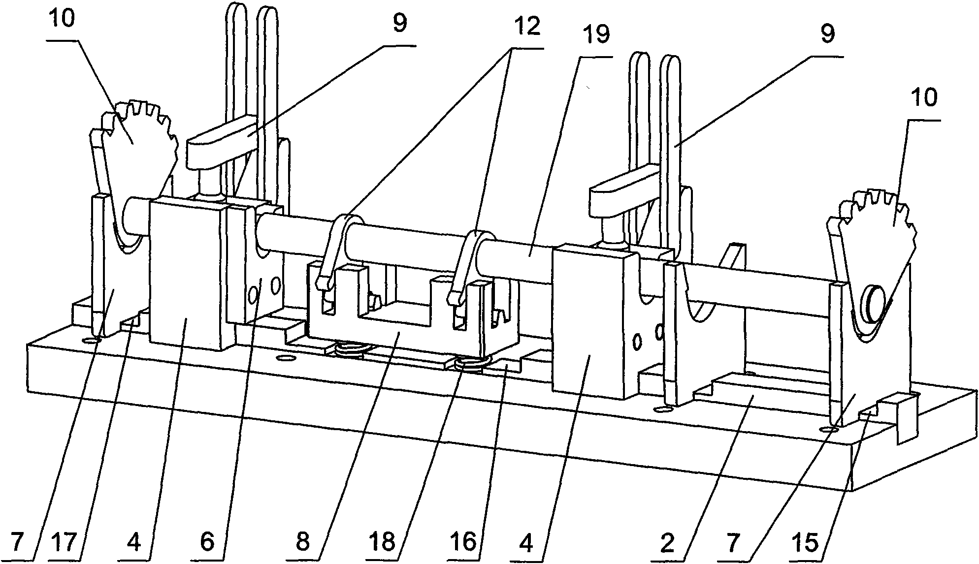 Rotating shaft welding fixture of drawer seat drive mechanism of low-voltage switch board