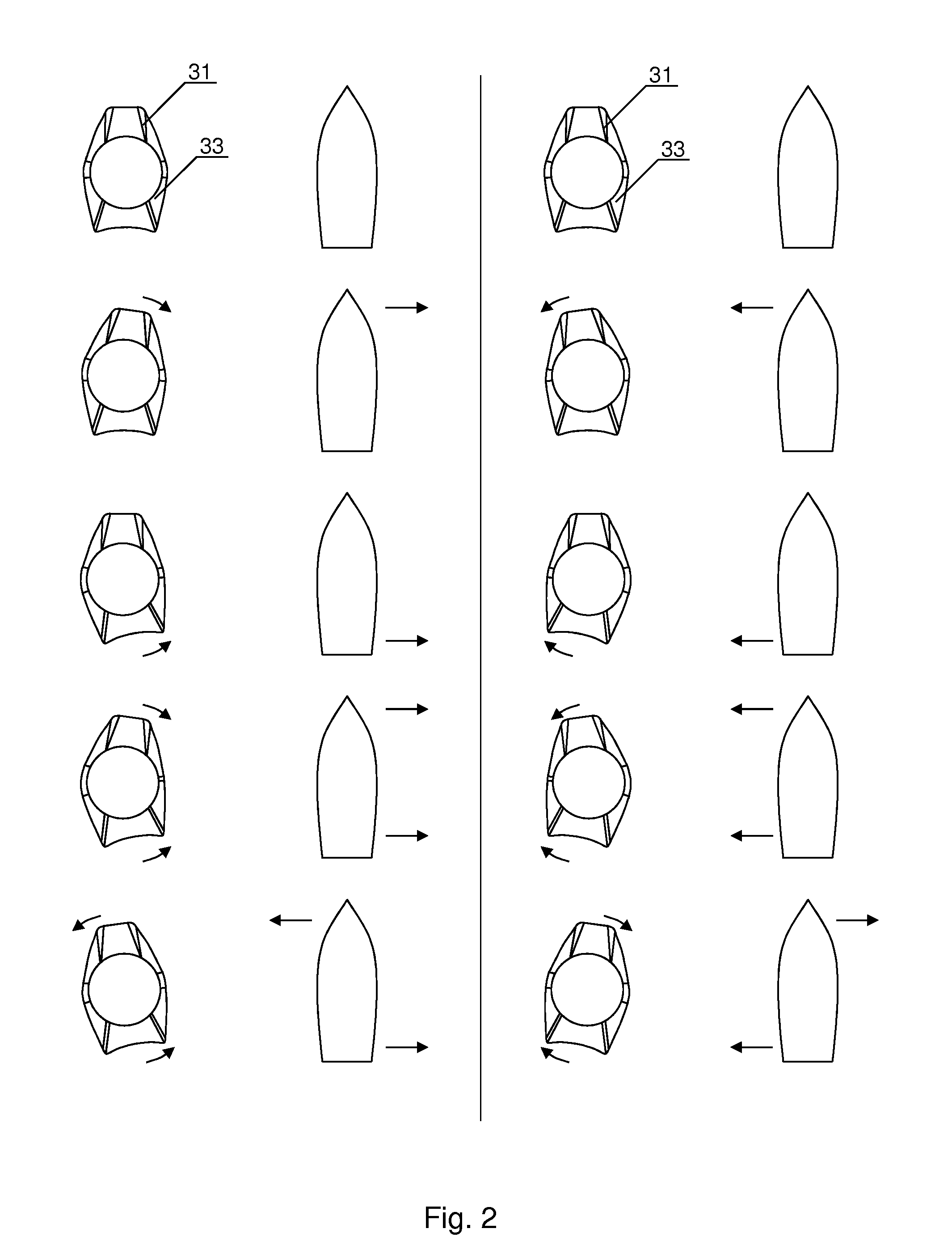 Joystick, system and method for manouvering a boat