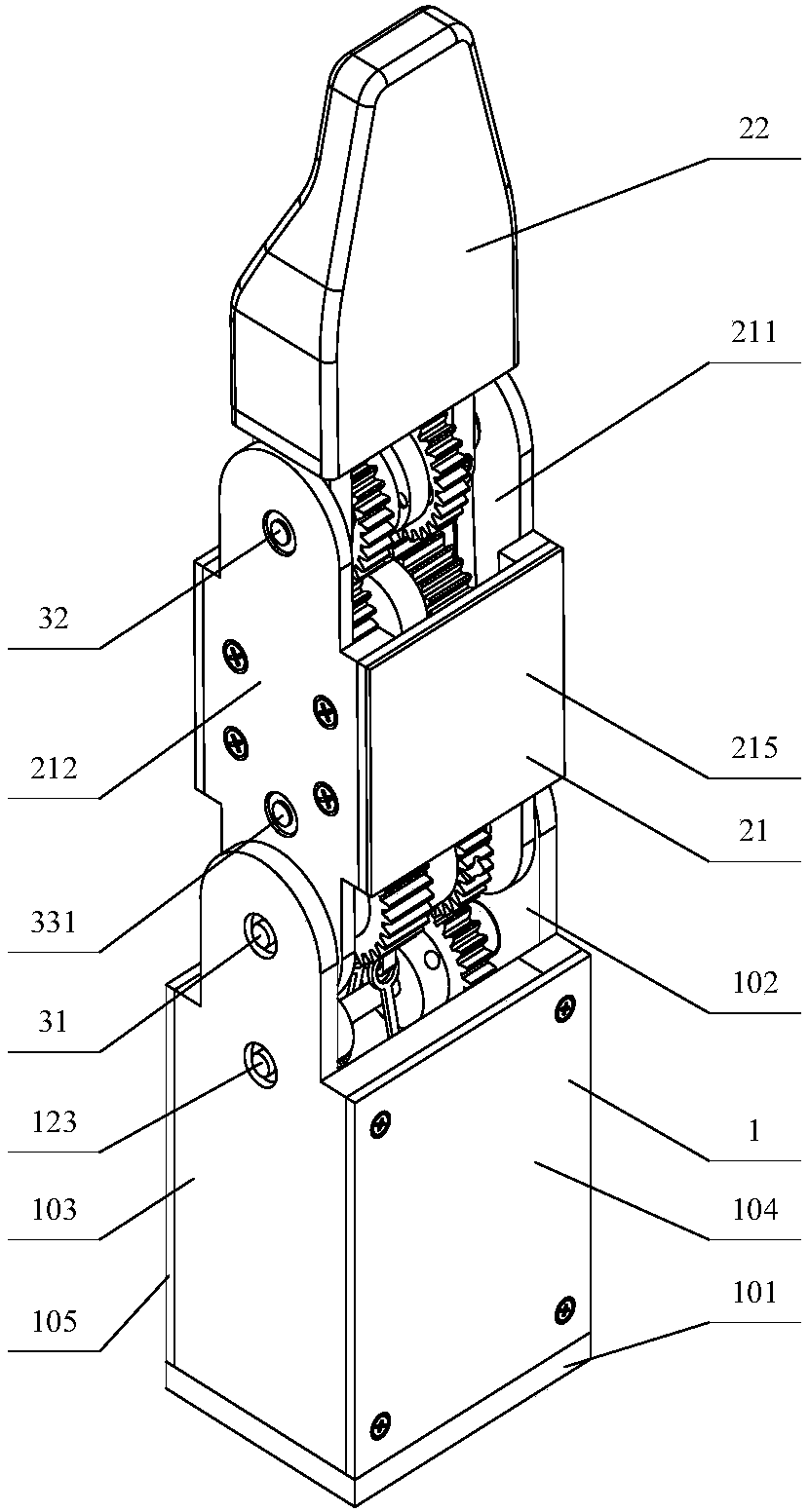 Flat-clamping and coupling adaptive multi-mode robot finger grabbing device