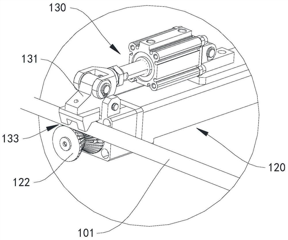 Longitudinal bar transporting positioning device and welding forming equipment