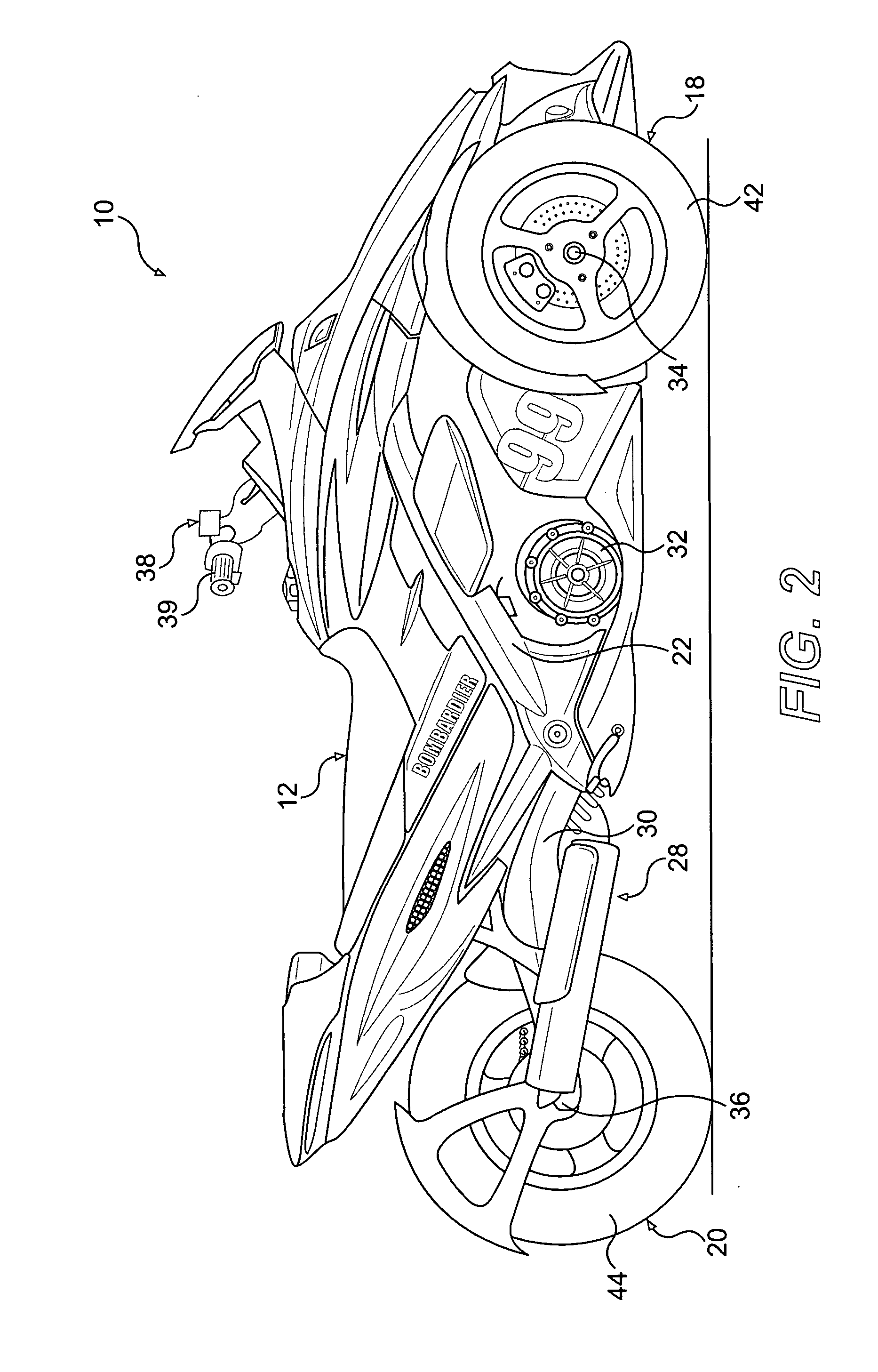 Ergonomic arrangement for a three-wheeled vehicle