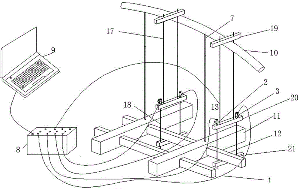 Wrapping and hanging device with arch bridge suspenders convenient to replace