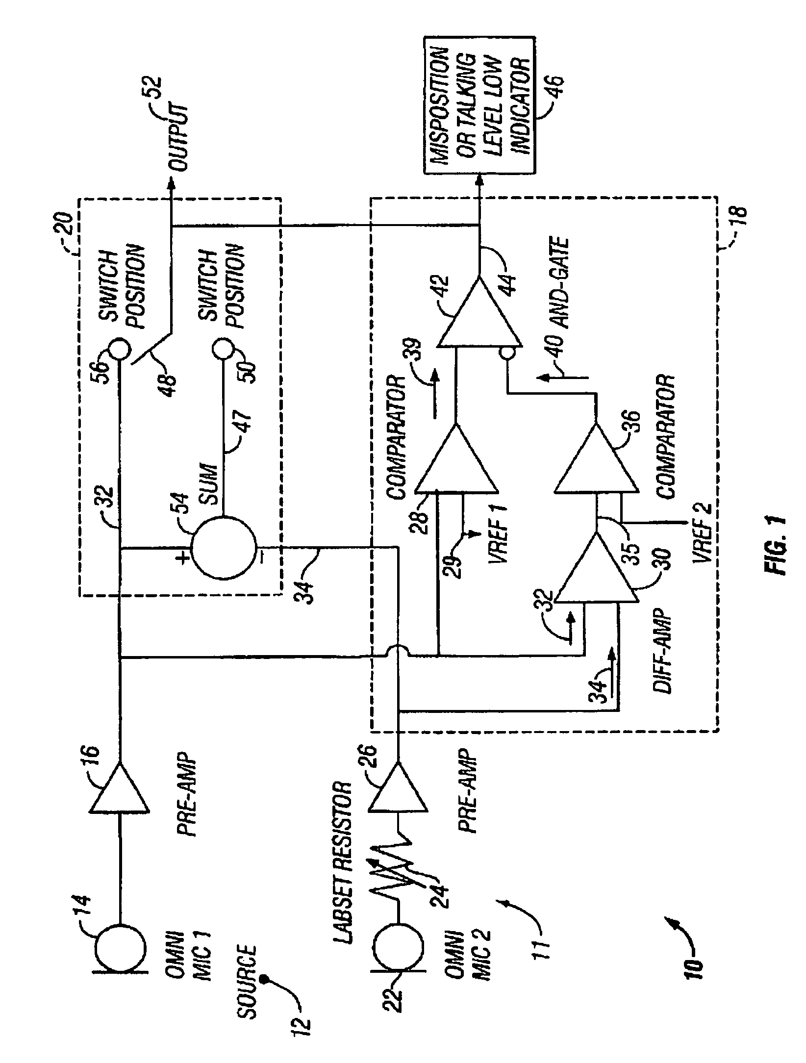 Auto-adjust noise canceling microphone with position sensor