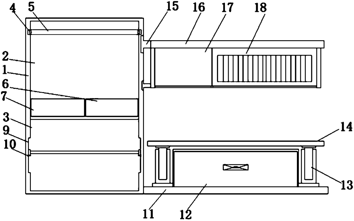 Multi-purpose article storage cabinet convenient to use for dormitories of senior high school students