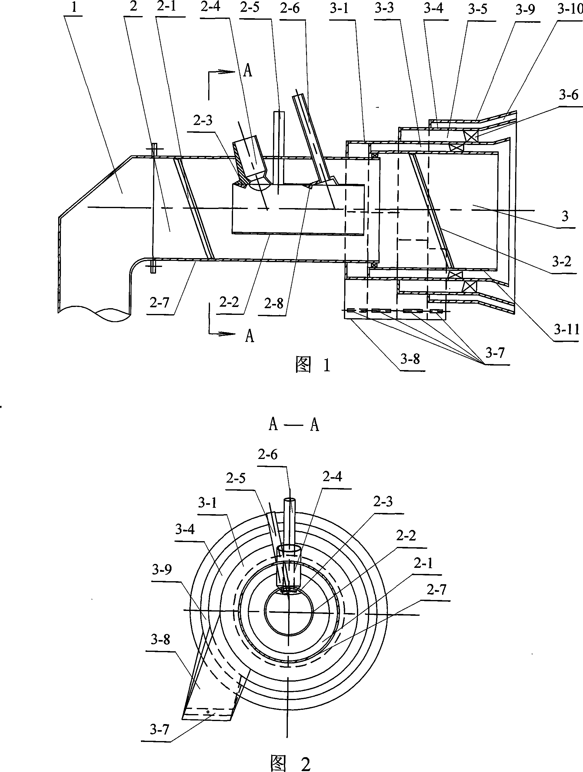 Little oil ignited swirling pulverized coal combustion device