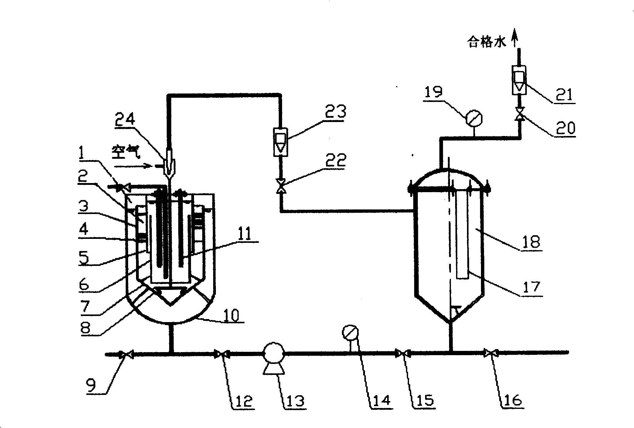 Energy-saving highly-efficient photocatalysis and film filter water treatment system