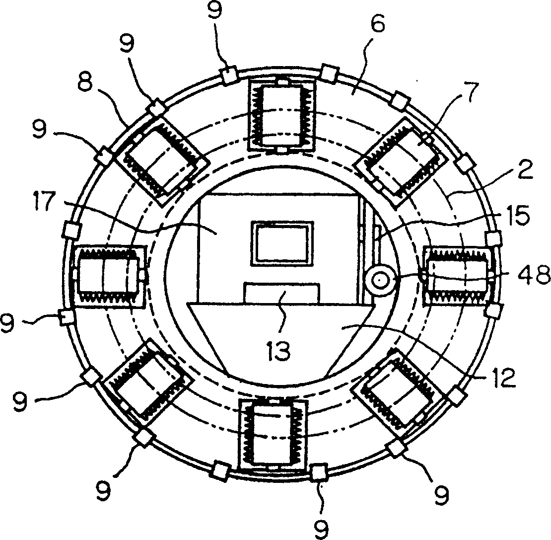 Pneumatic development machine for replacement of existing concrete conduit and replacing method therefor