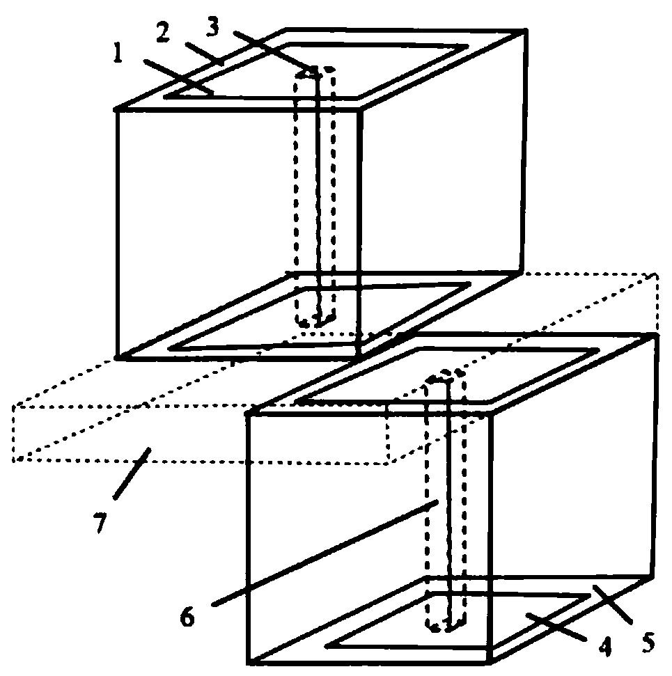 Two-dimensional-arrangement double-sided staggered embedded type three-dimensional detector and preparation method and array thereof