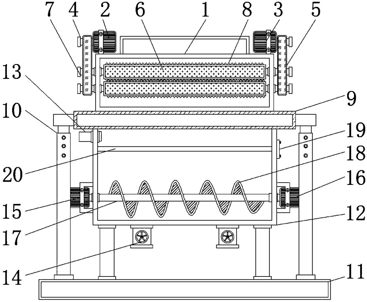 Mixing device convenient to clean, for feed processing