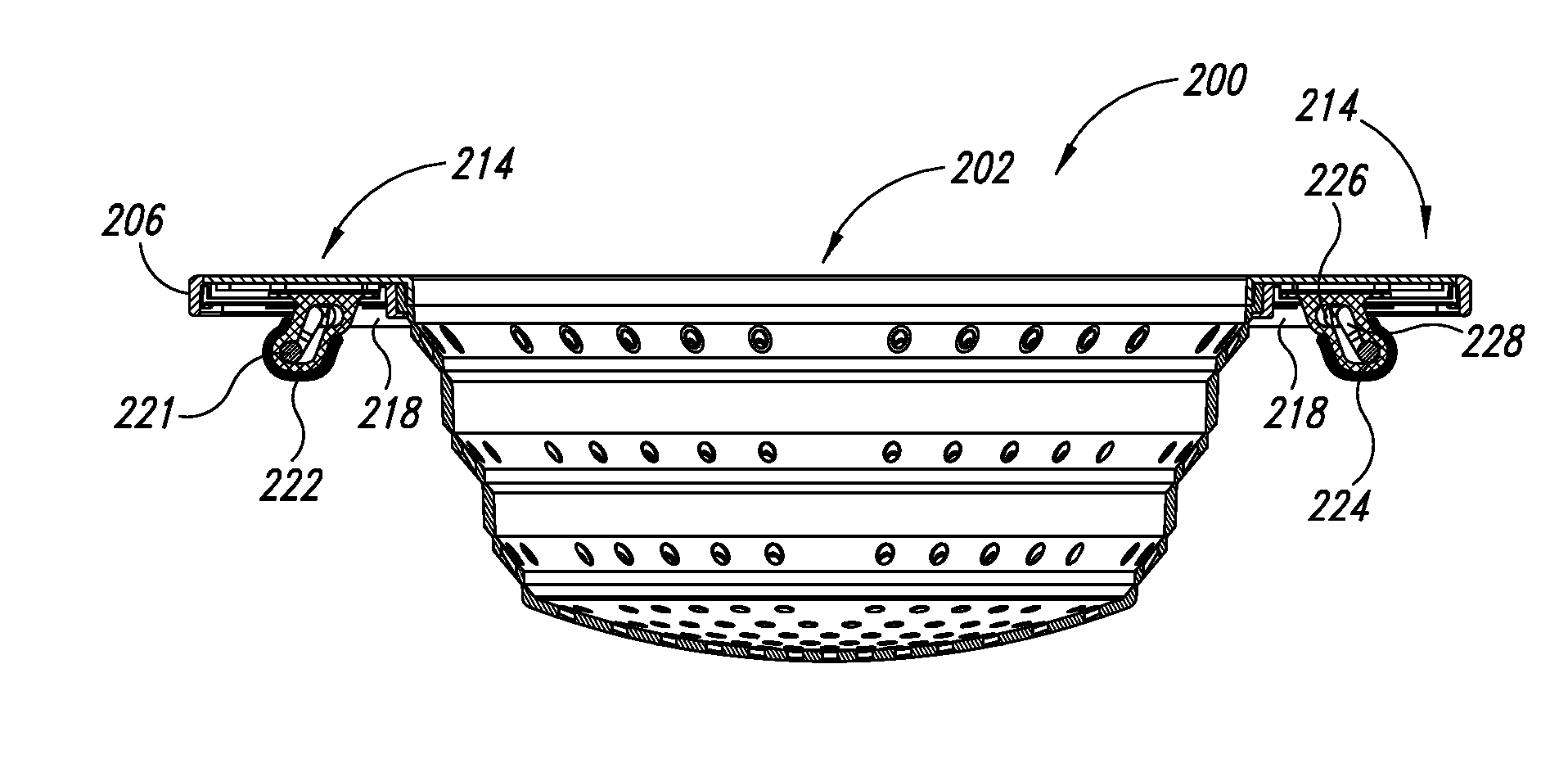 Collapsible straining device