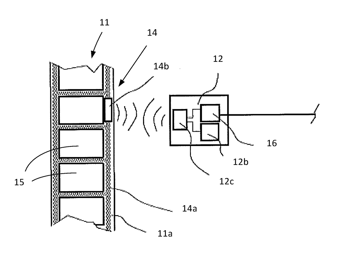 Bearing cage with antenna and method for detecting failure of a bearing cage