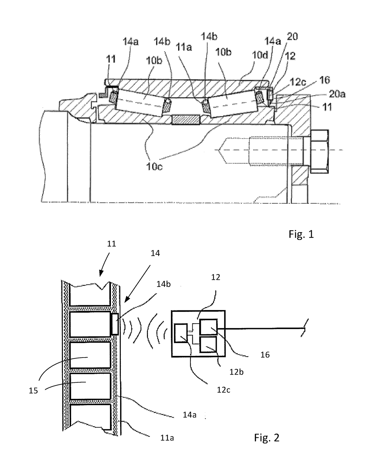 Bearing cage with antenna and method for detecting failure of a bearing cage