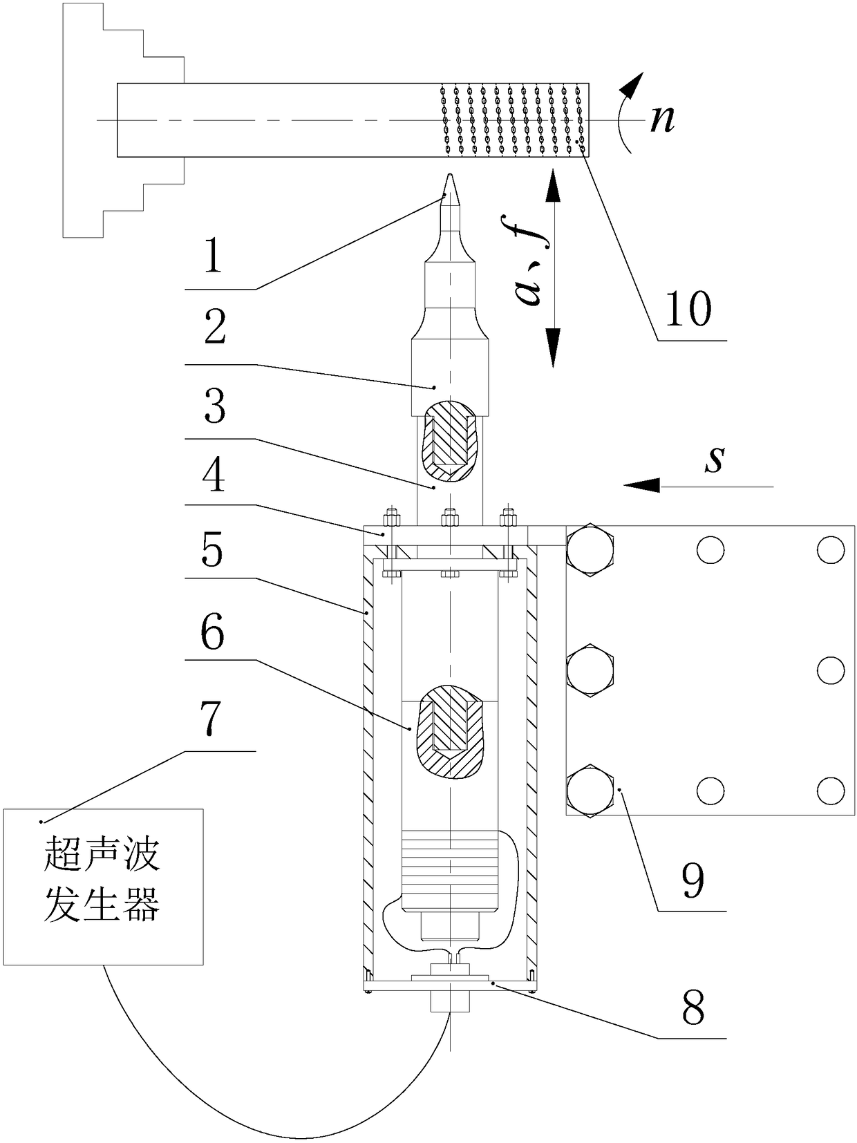 Surface texturing device based on ultrasonic vibration impact and texturing method