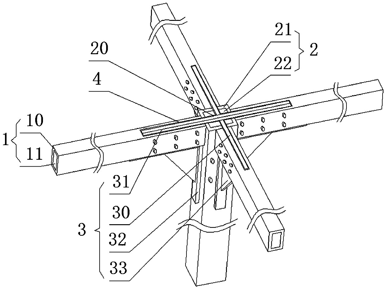 Composite beam and composite beam and column joint connecting device