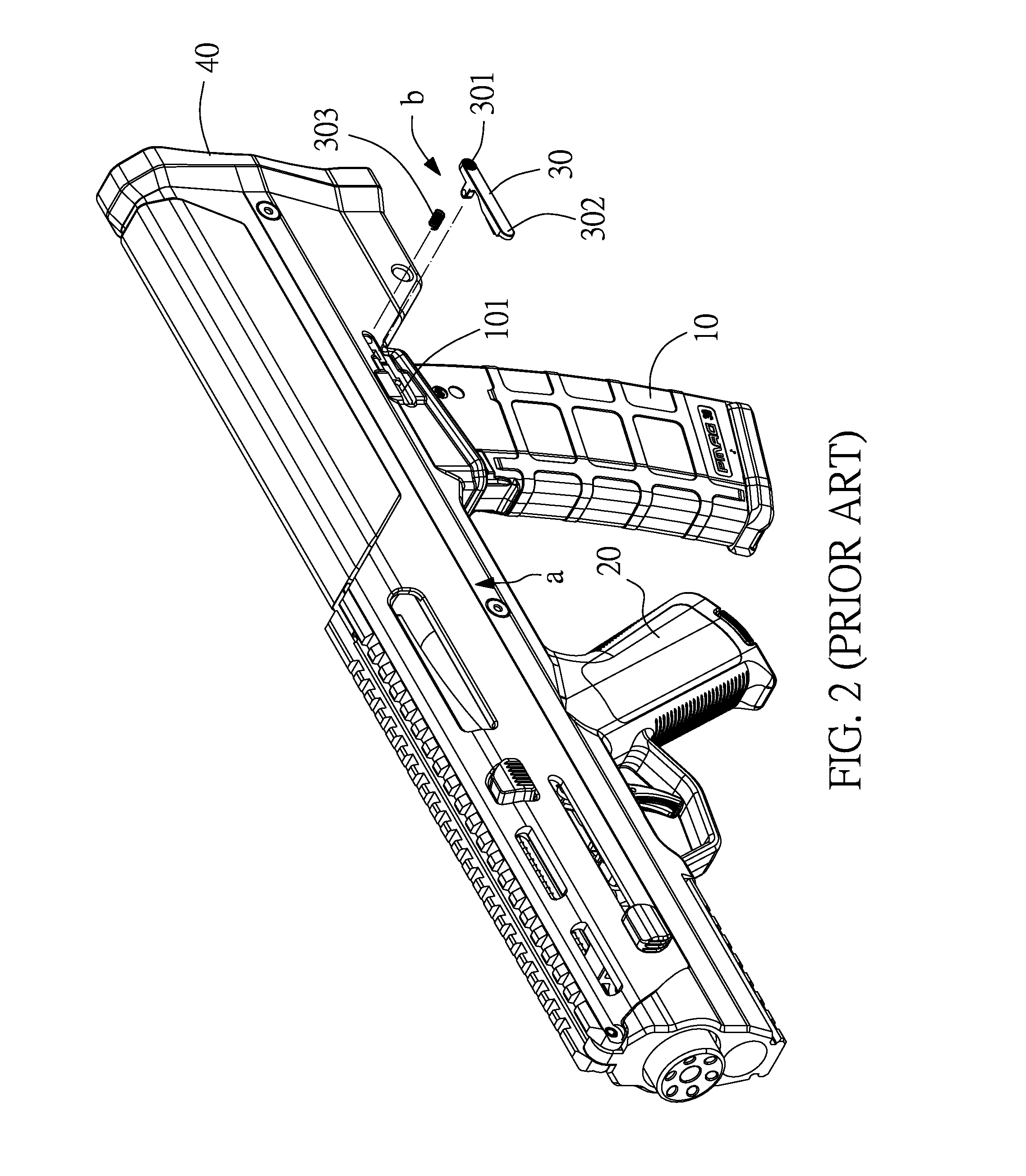 Magazine locking structure for gun