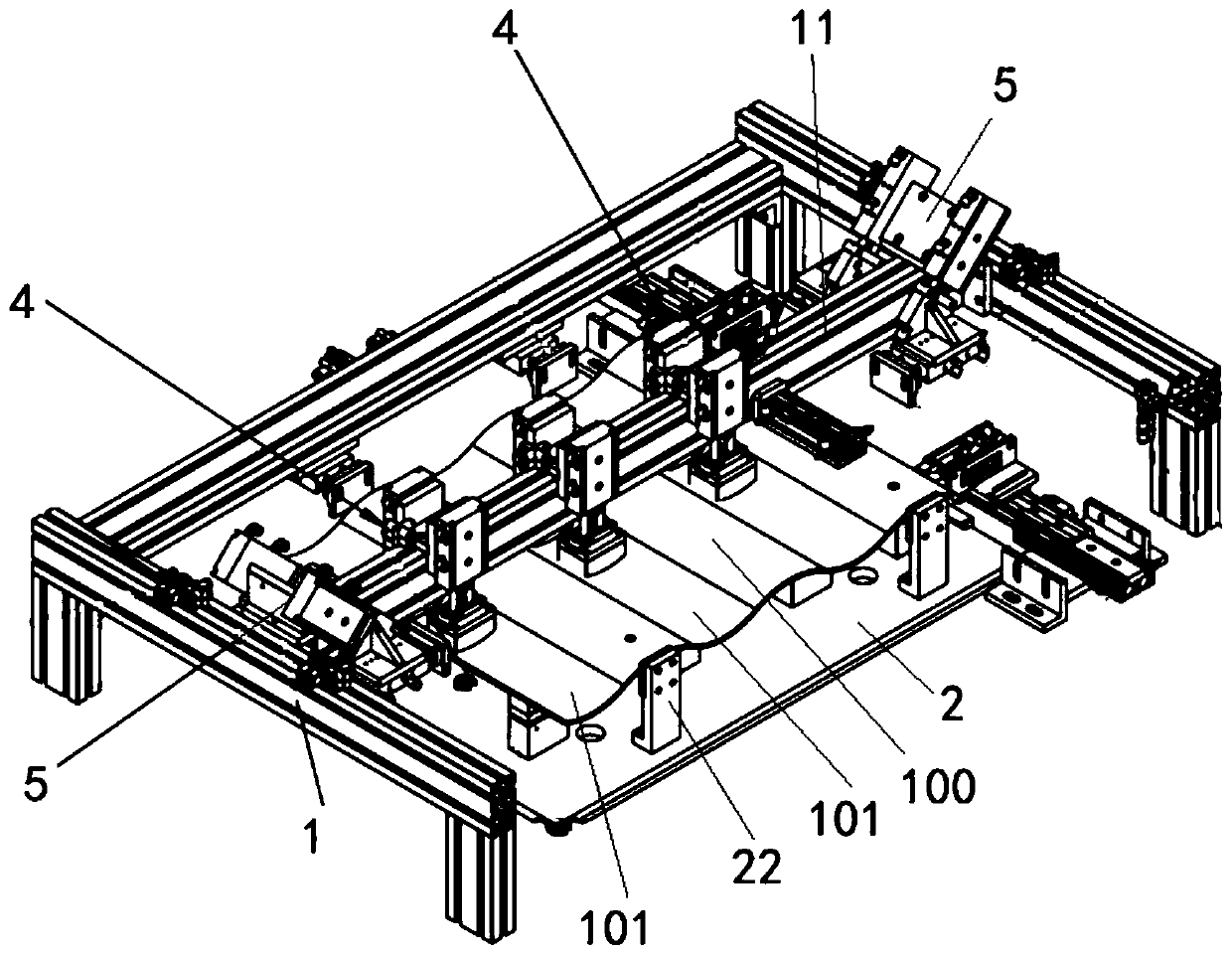 Curved surface workpiece rubberizing equipment and workpiece positioning device thereof