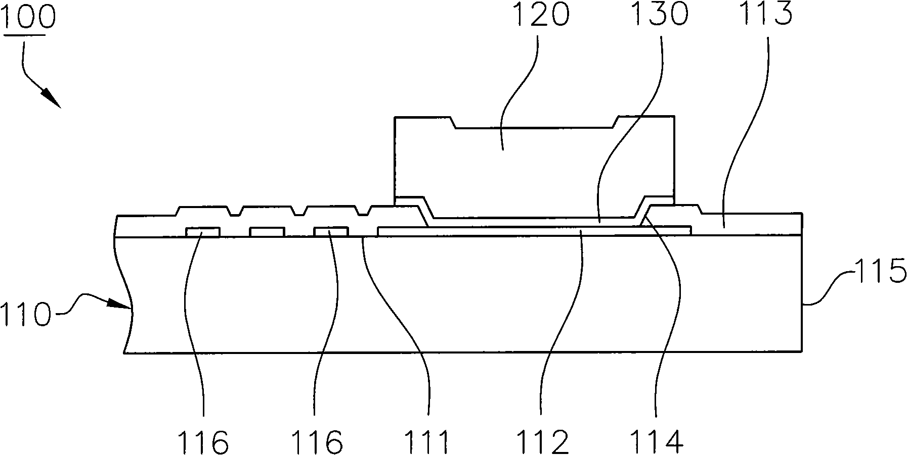 Wafer structure possessing finger-like projection connected with multi-window