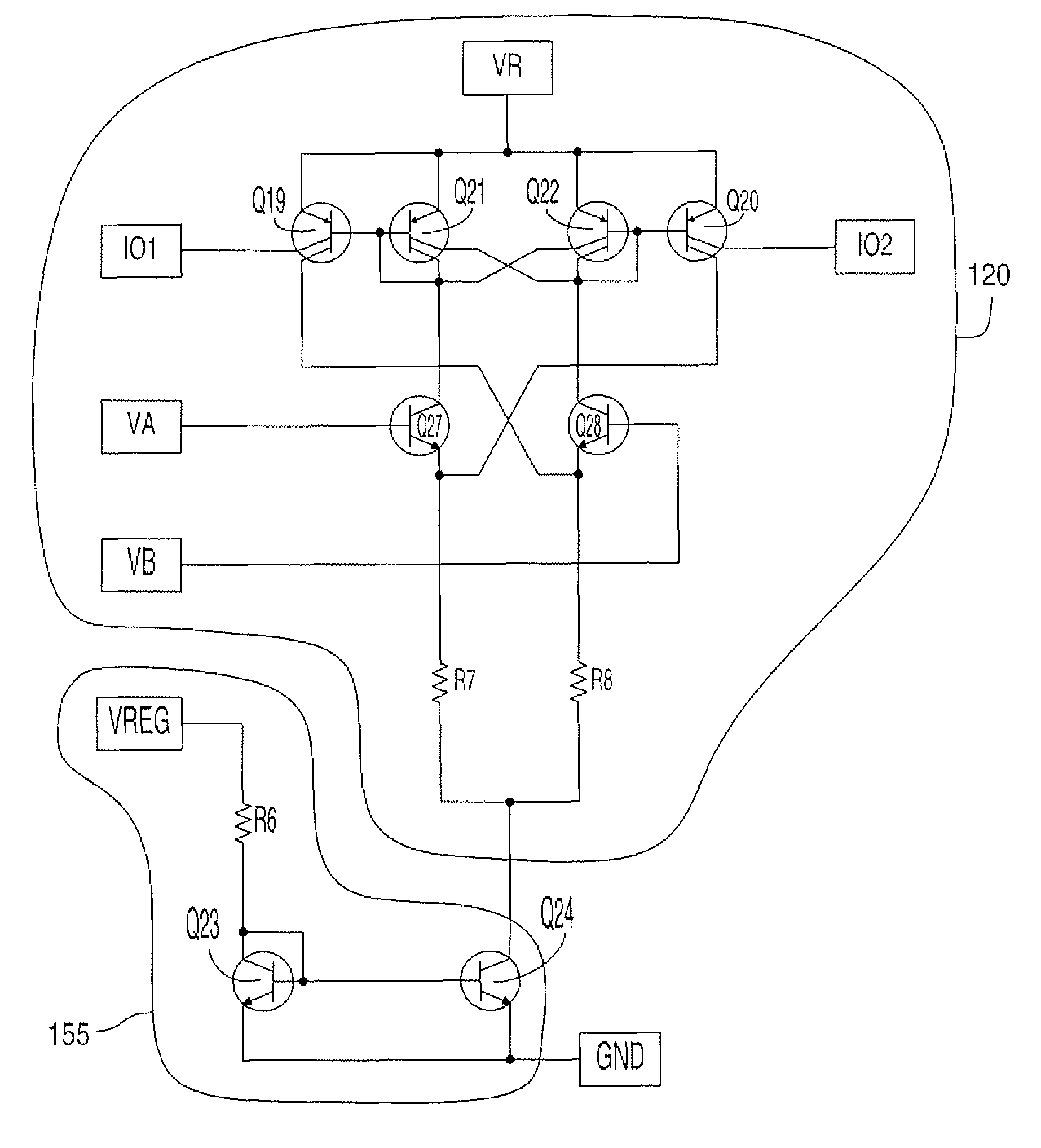 Comparator circuit having latching behavior and digital output sensors therefrom