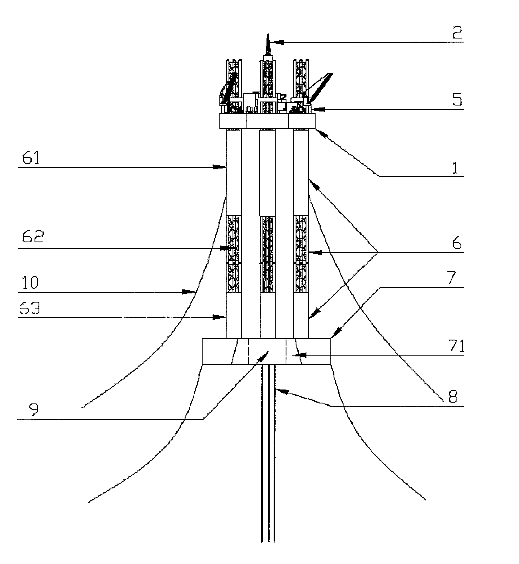 Floating type self-lifting drilling platform