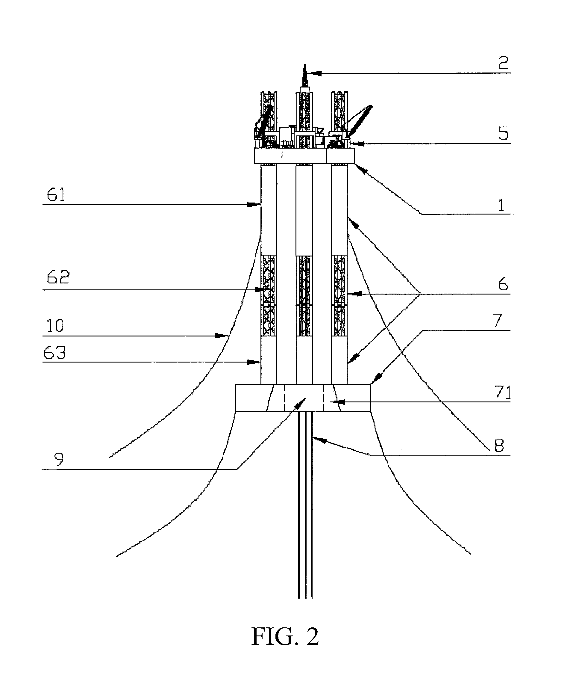 Floating type self-lifting drilling platform