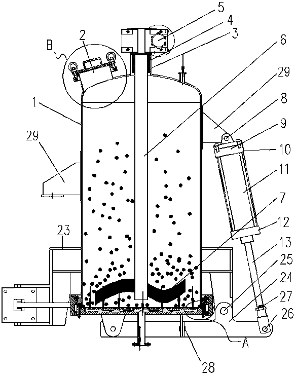 Full-automatic slagging type press filter and using method thereof