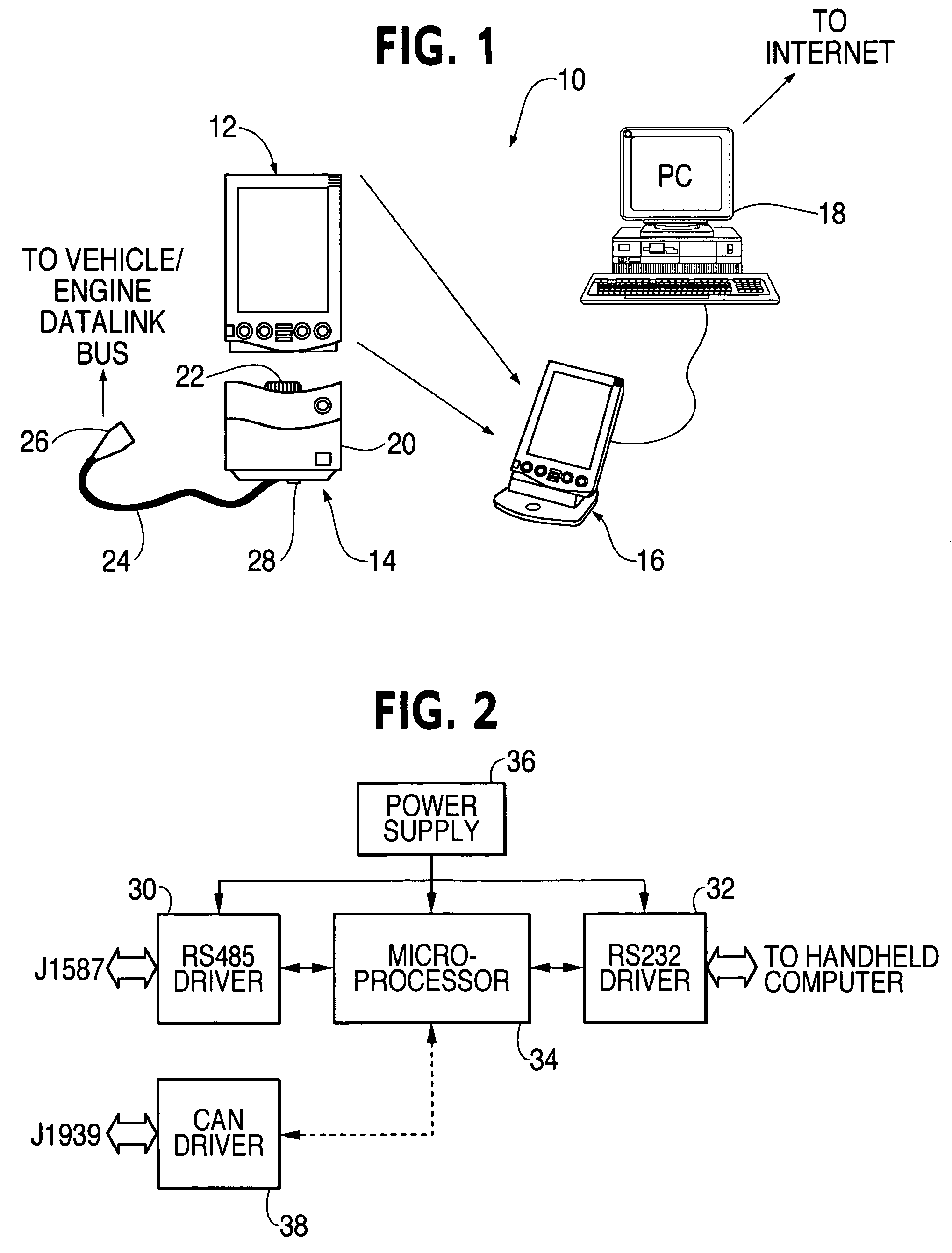 Handheld computer based system for collection, display and analysis of engine/vehicle data