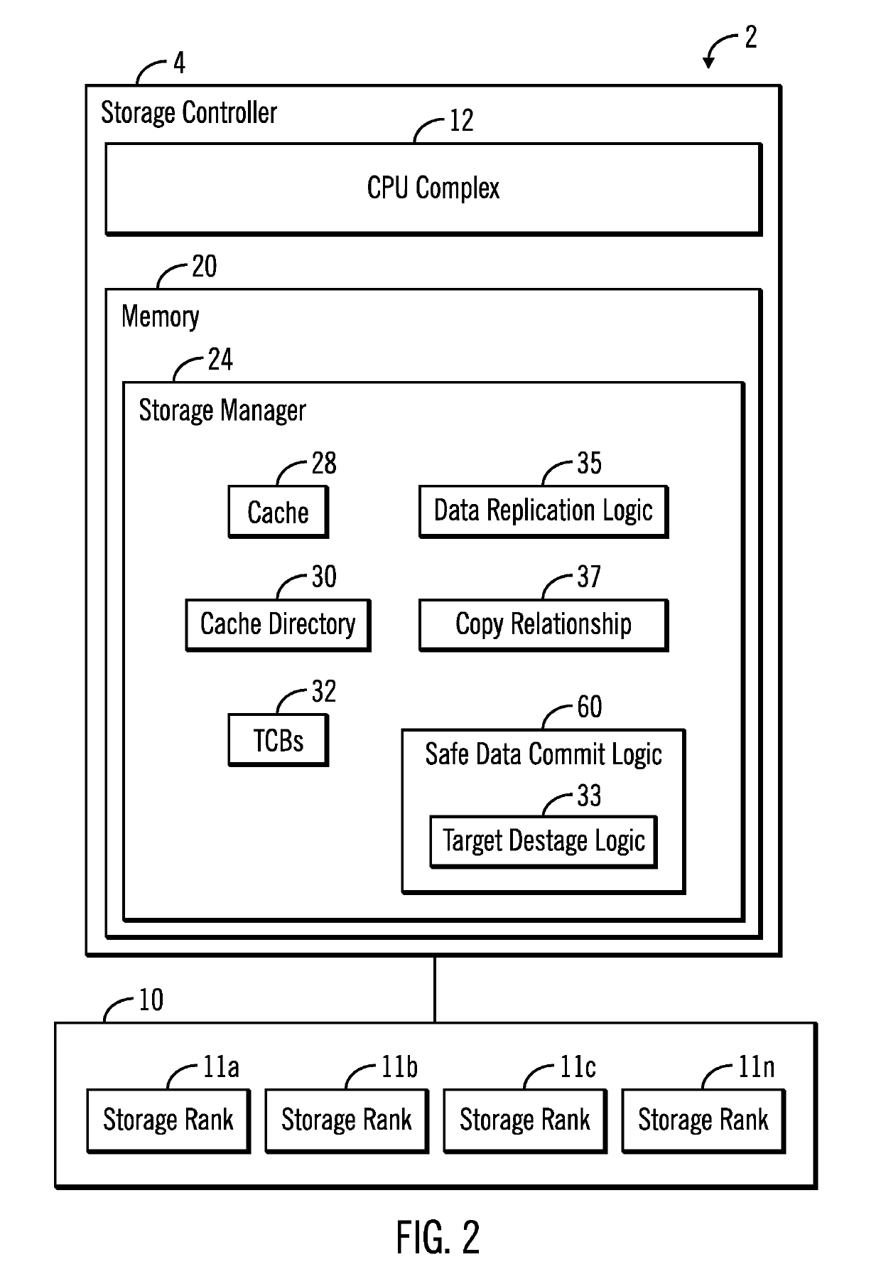 Copy source to target management in a data storage system