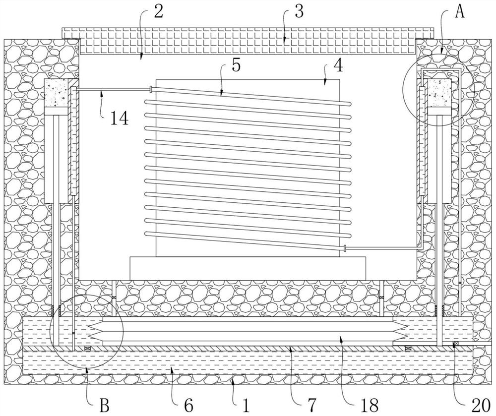 Buried waterproof heat dissipation type electrical cabinet