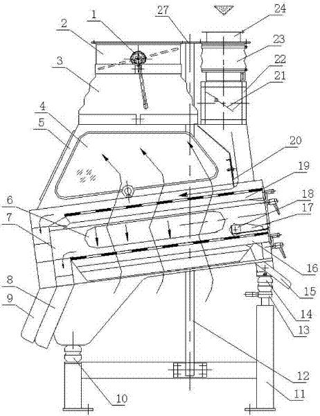 Gravity grading stone removing machine