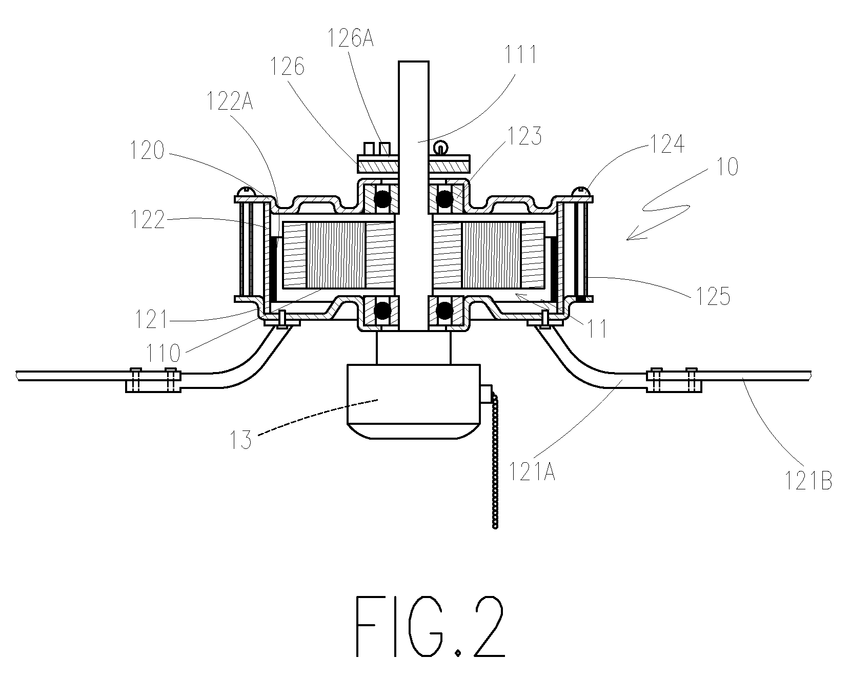 Integrated stator and rotor for a DC brushless ceiling fan motor