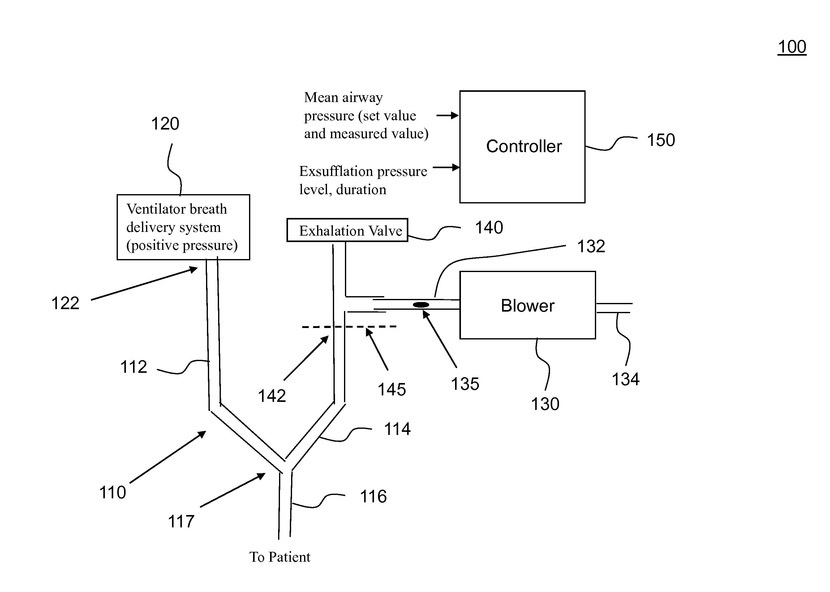 Ventilator with integrated blower to provide negative or positive pressure in a ventilator system