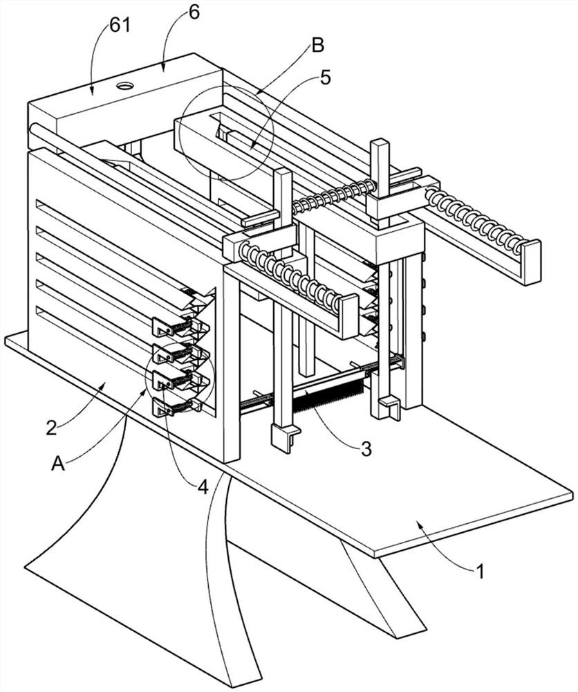 Easy-to-tidy material sticking machine for neodymium iron boron production