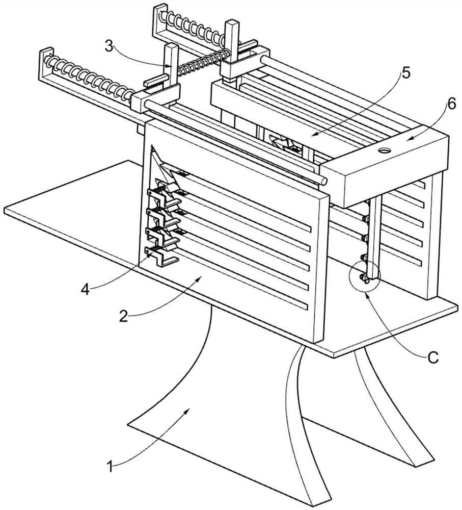 Easy-to-tidy material sticking machine for neodymium iron boron production