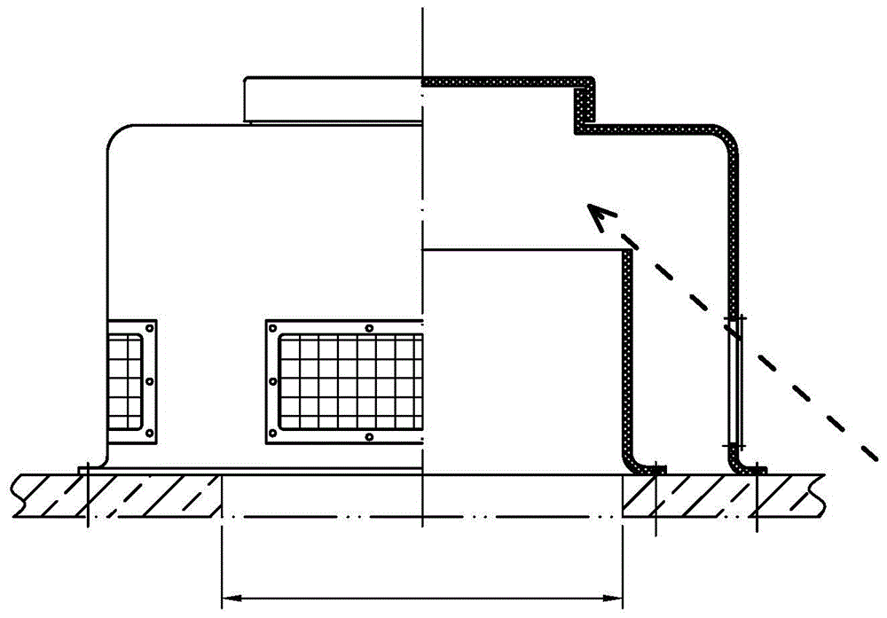 Ventilation device at the top of a radome