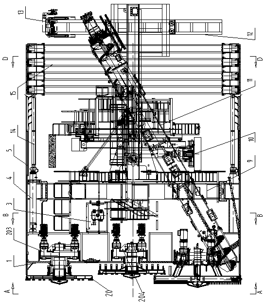 Dual-thrust multi-cutter tunneling machine and tunneling method thereof