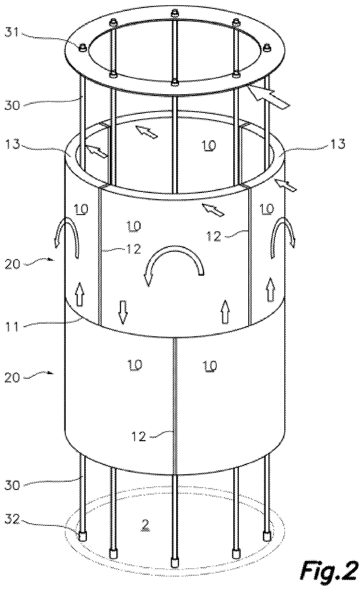 Support structure for wind-driven power generators