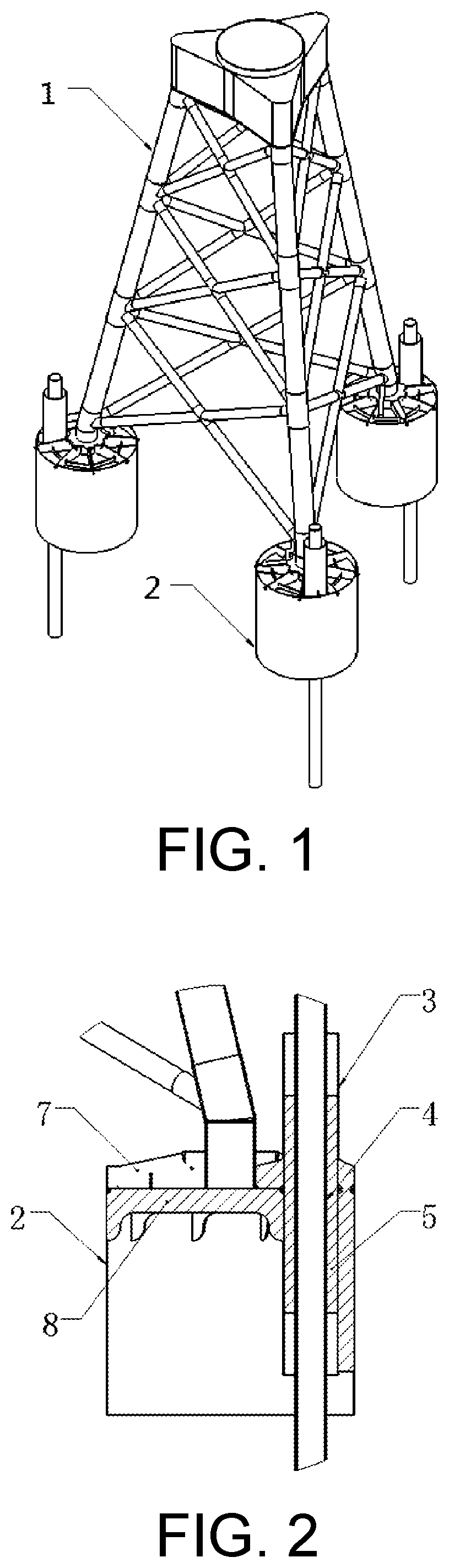 Pile-cylinder-truss composite offshore wind turbine foundation and construction process thereof