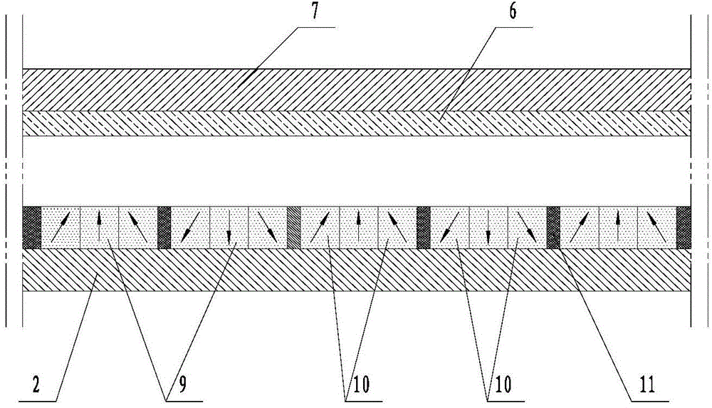 Flat-plate magnetism-gathering magnetic circuit structure used for permanent magnet eddy current transmission device