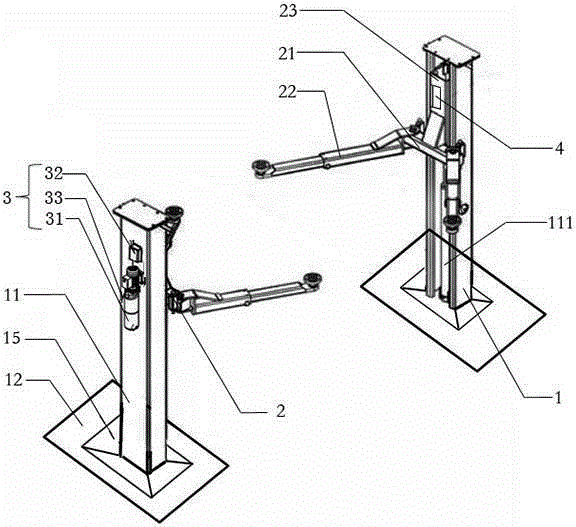 Novel high-synchronism double-column lifting machine