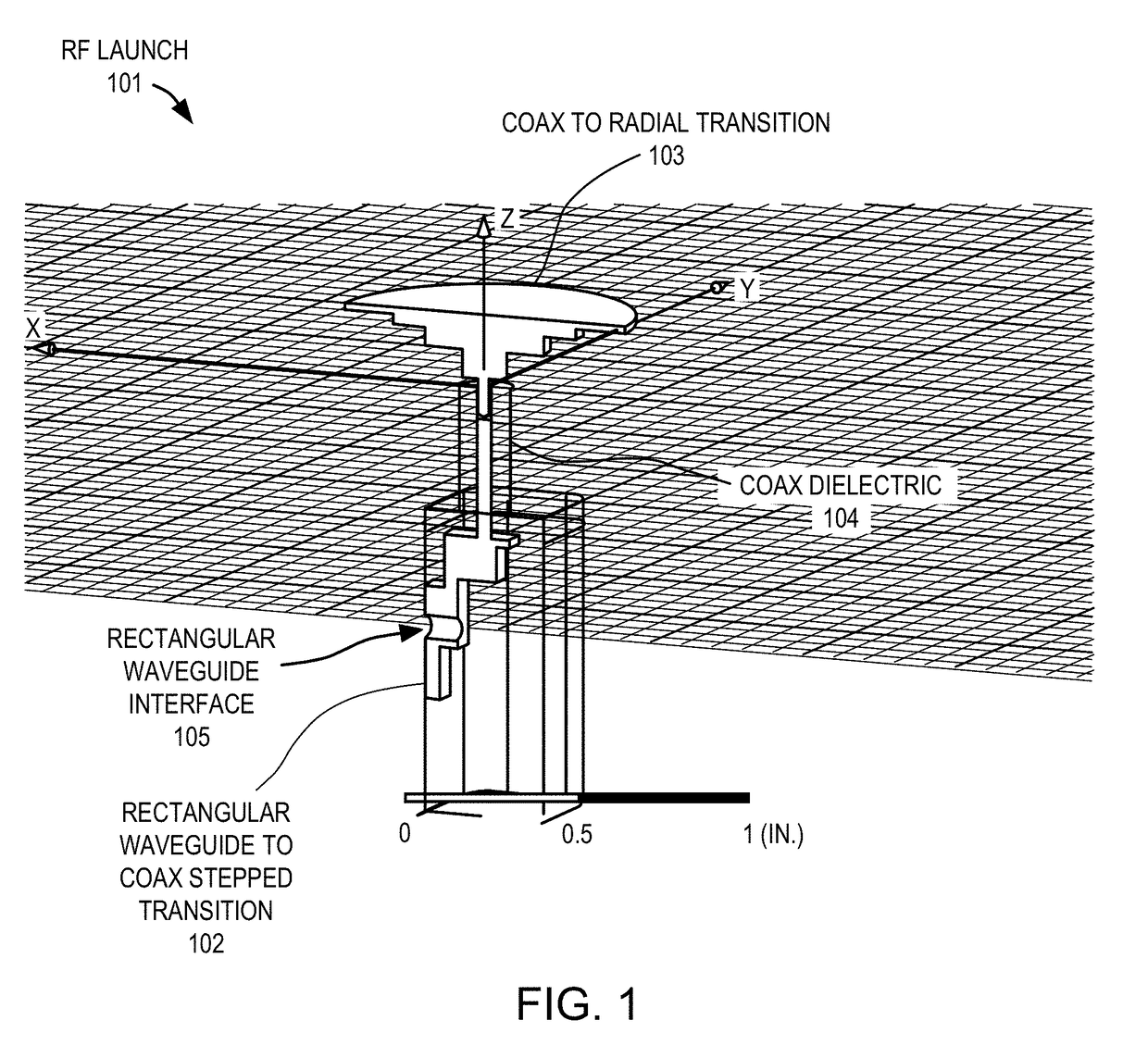 Apparatus with rectangular waveguide to radial mode transition