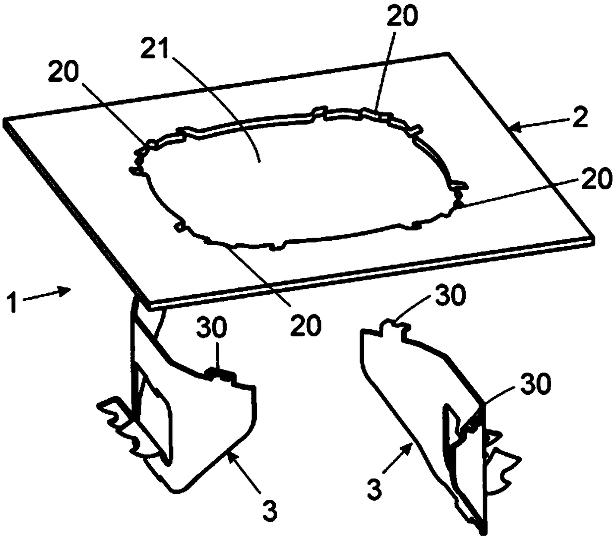 Assembly for securing built-in electronic and electrical devices