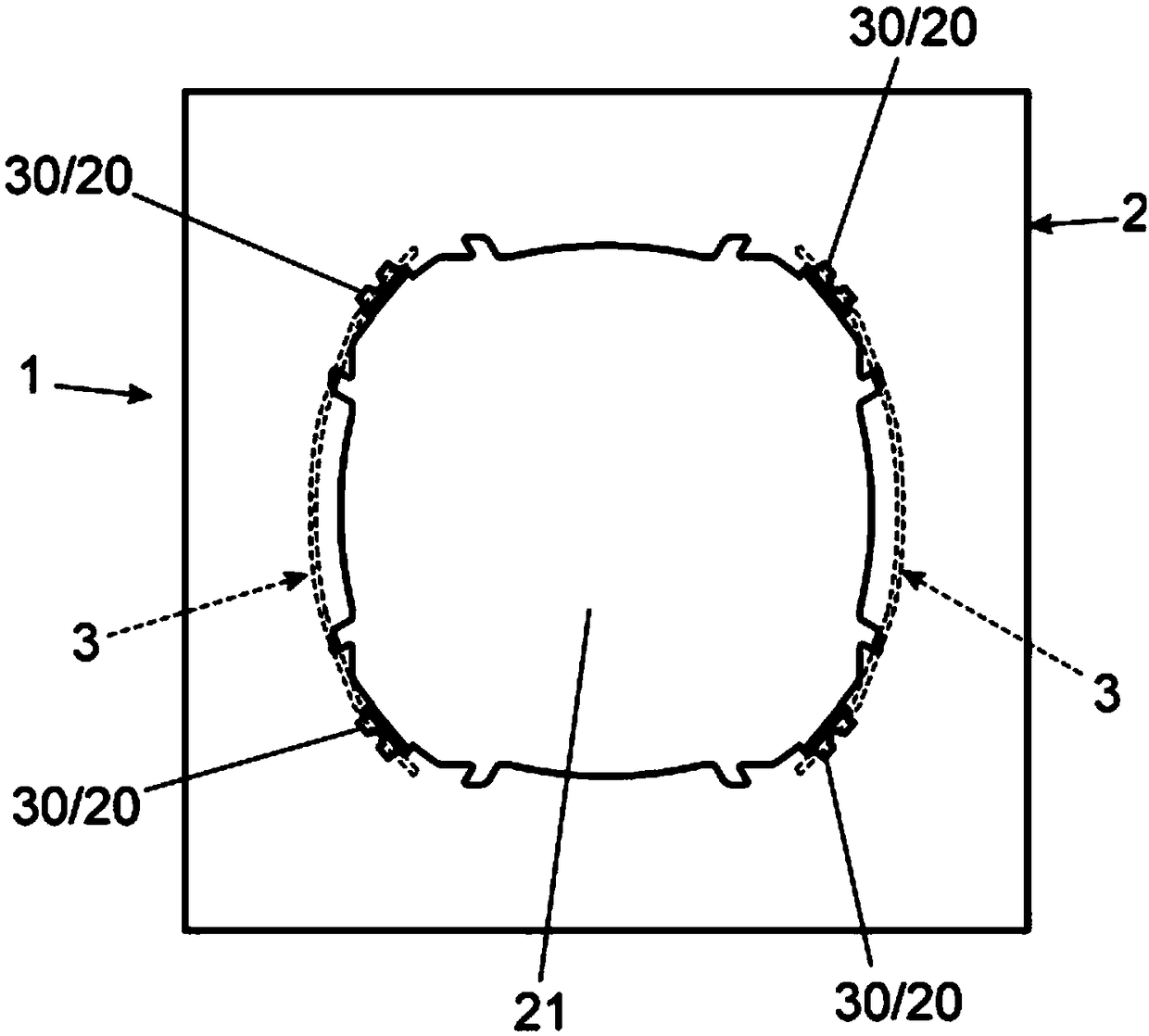 Assembly for securing built-in electronic and electrical devices